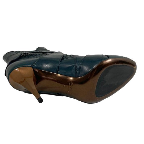 COPY - Miu Miu Capretto Stitch Teal Petrolio Ankle Booties - Picture 5 of 6